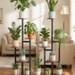 8-Tier Metal & Wood Plant Stand, Multi-Level Indoor Outdoor Flower Shelf, Tall Corner Planter Rack