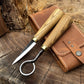 2-Piece Spoon Carving Tool Set with Leather Case