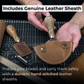 2-Piece Straight and Round (Half Moon) Leather Knife Set