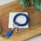 Katie Tube Bead Stretch Bracelet with Tassel and Keychain