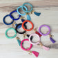 Katie Tube Bead Stretch Bracelet with Tassel and Keychain