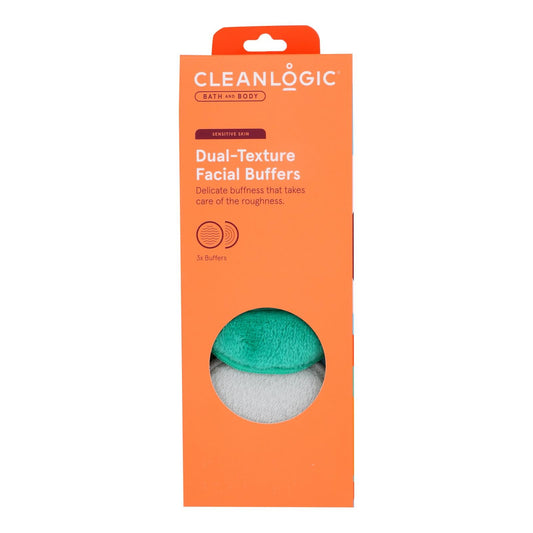 Cleanlogic Exfoliating Facial Buffer 3-Count | Dual Texture Cleansing Pads