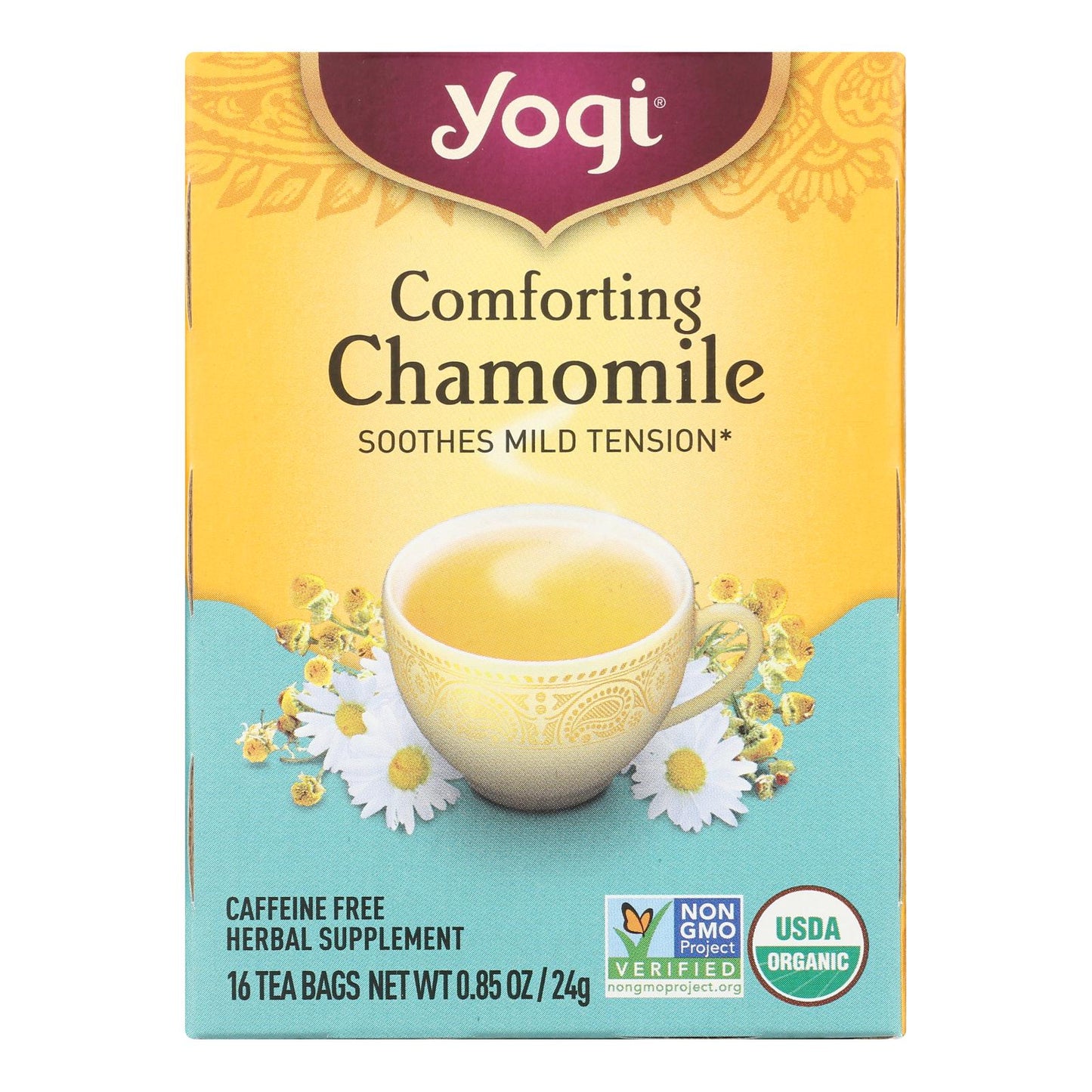 Yogi Tea Comforting Chamomile - Caffeine Free - 16 Tea Bags - Relaxing Herbal Blend