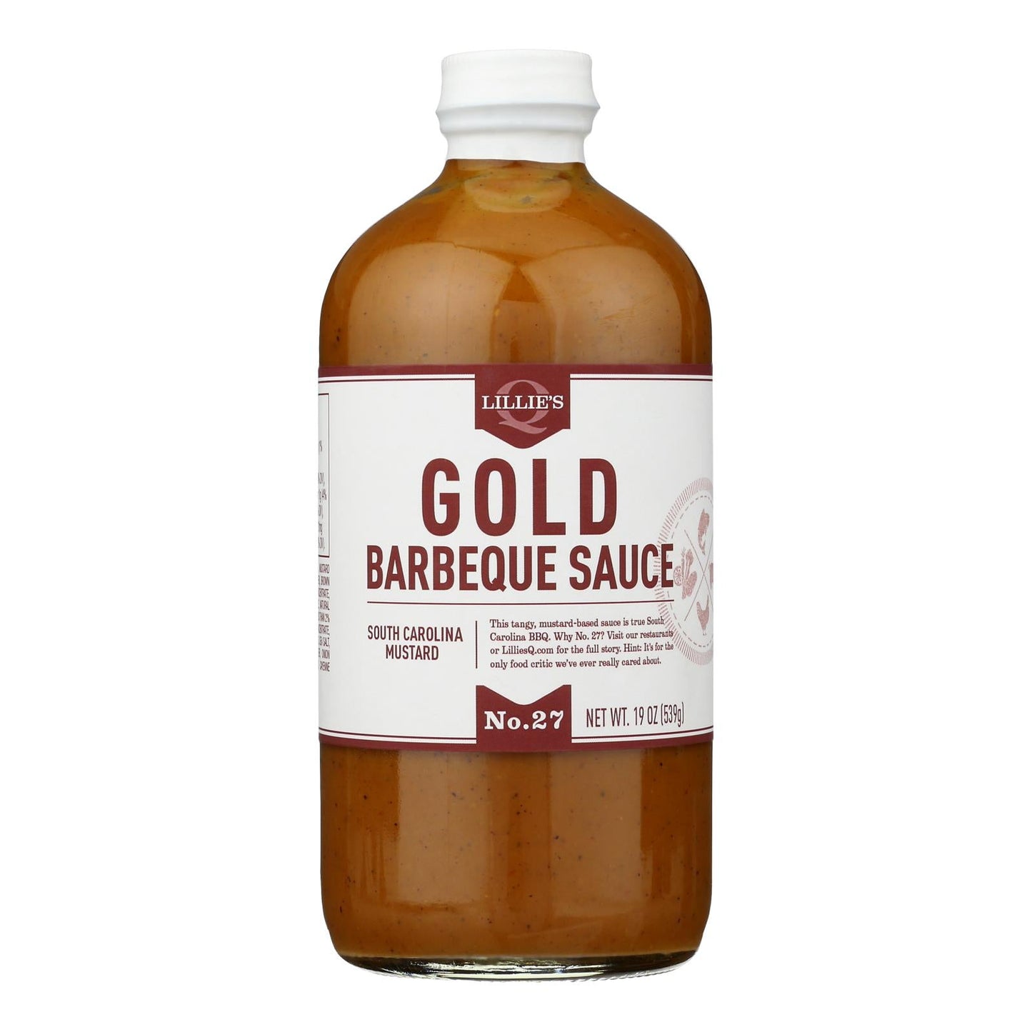 Lillie's Q Gold BBQ Sauce (Pack of 6) - 19 oz  - Tangy Mustard BBQ Flavor