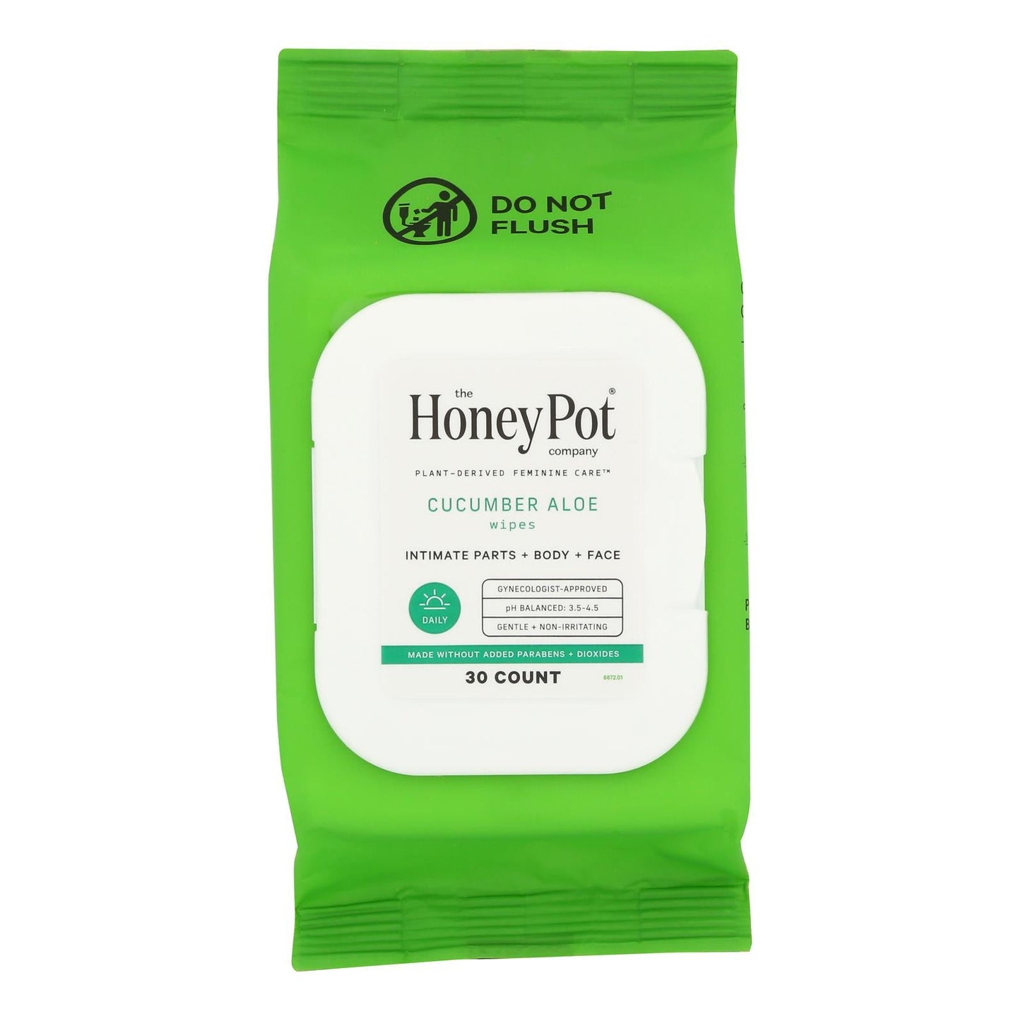 The Honey Pot Company Cucumber Aloe Feminine Wipes - 30 Count