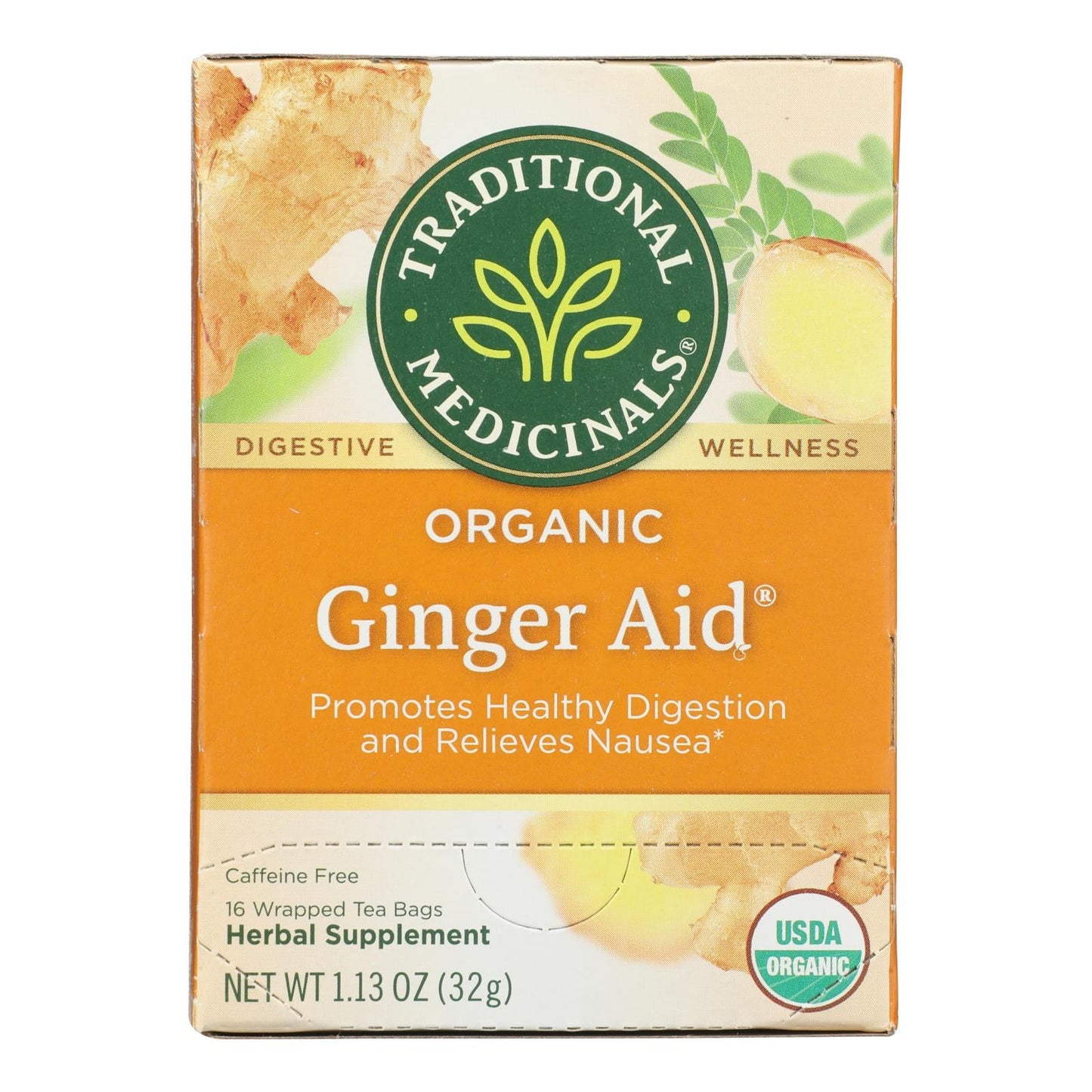 Traditional Medicinals Organic Ginger Aid Tea - Caffeine Free - 16 Bags
