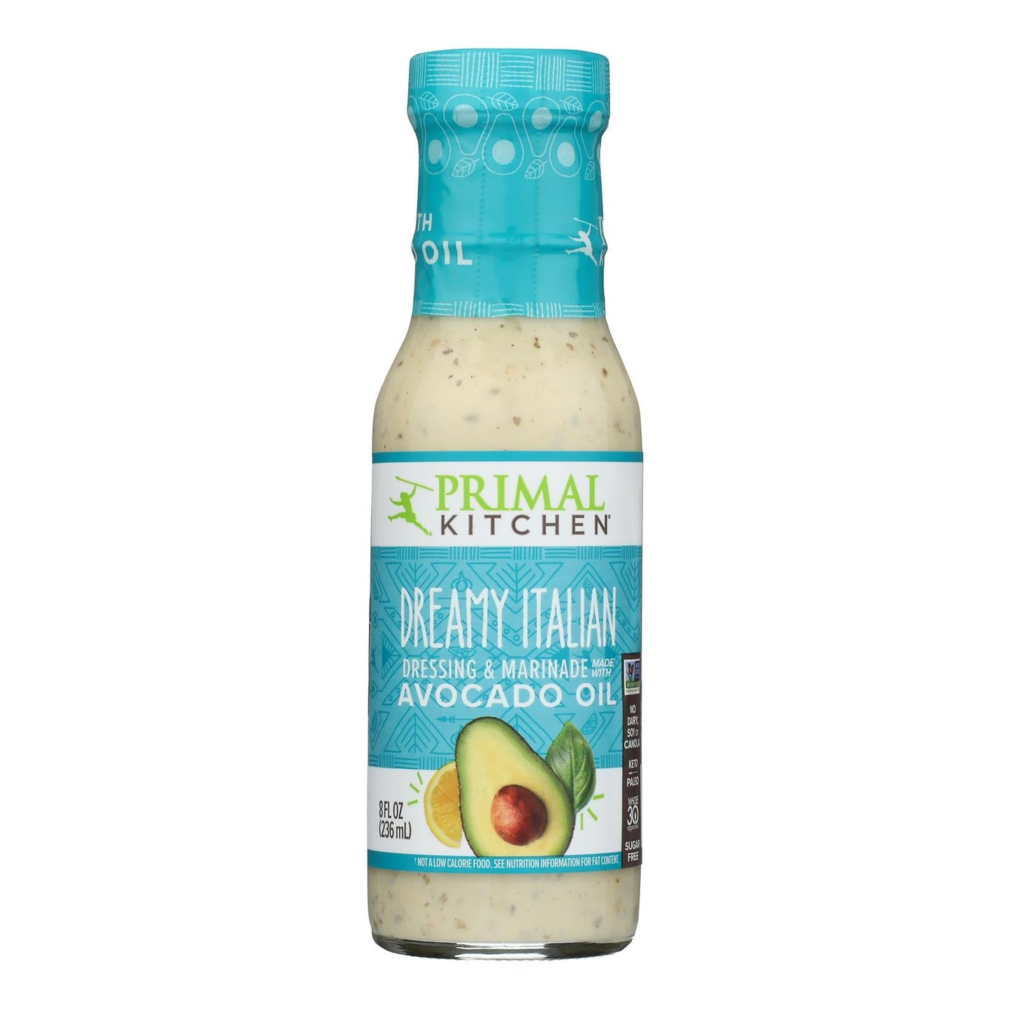 Primal Kitchen Avocado Oil Dressing & Marinade, Dreamy Italian, 8 oz, Pack of 6