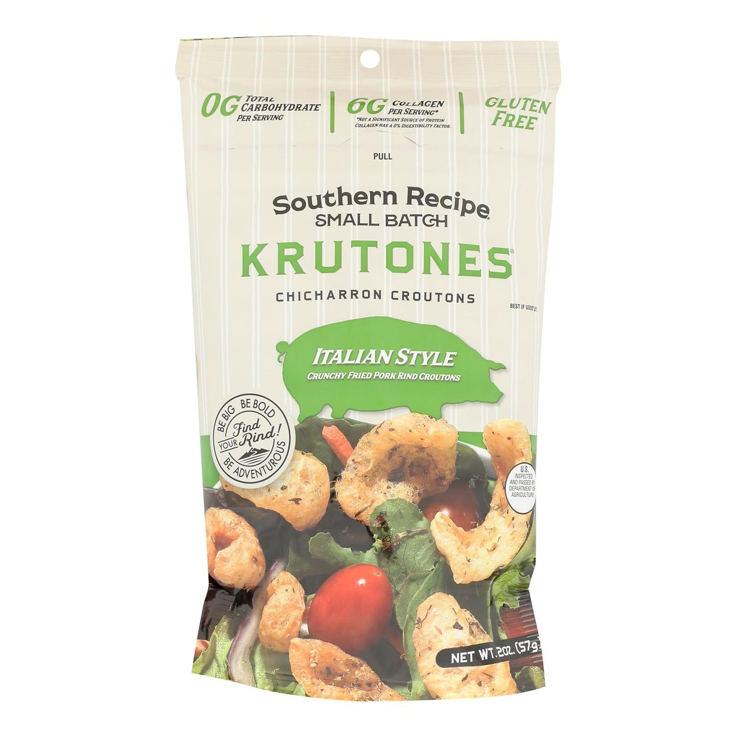Southern Recipe Small Batch Italian Herb Pork Rinds - 6 x 2 oz Bags