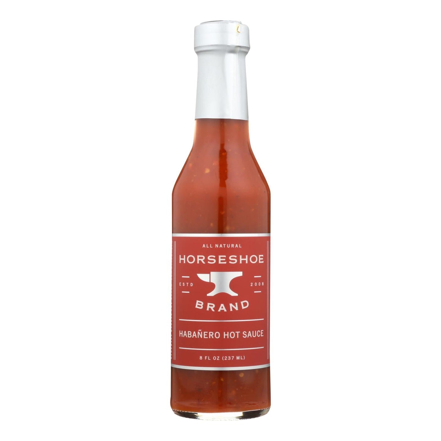 Horseshoe Brand Habanero Hot Sauce - Pack of 6 - 8 fl oz  - Fiery Flavor