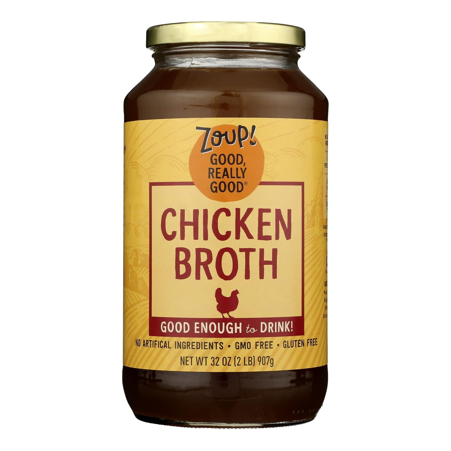 Zoup! Good, Really Good Chicken Bone Broth - 31 fl oz - Pack of 6 - Natural & Flavorful
