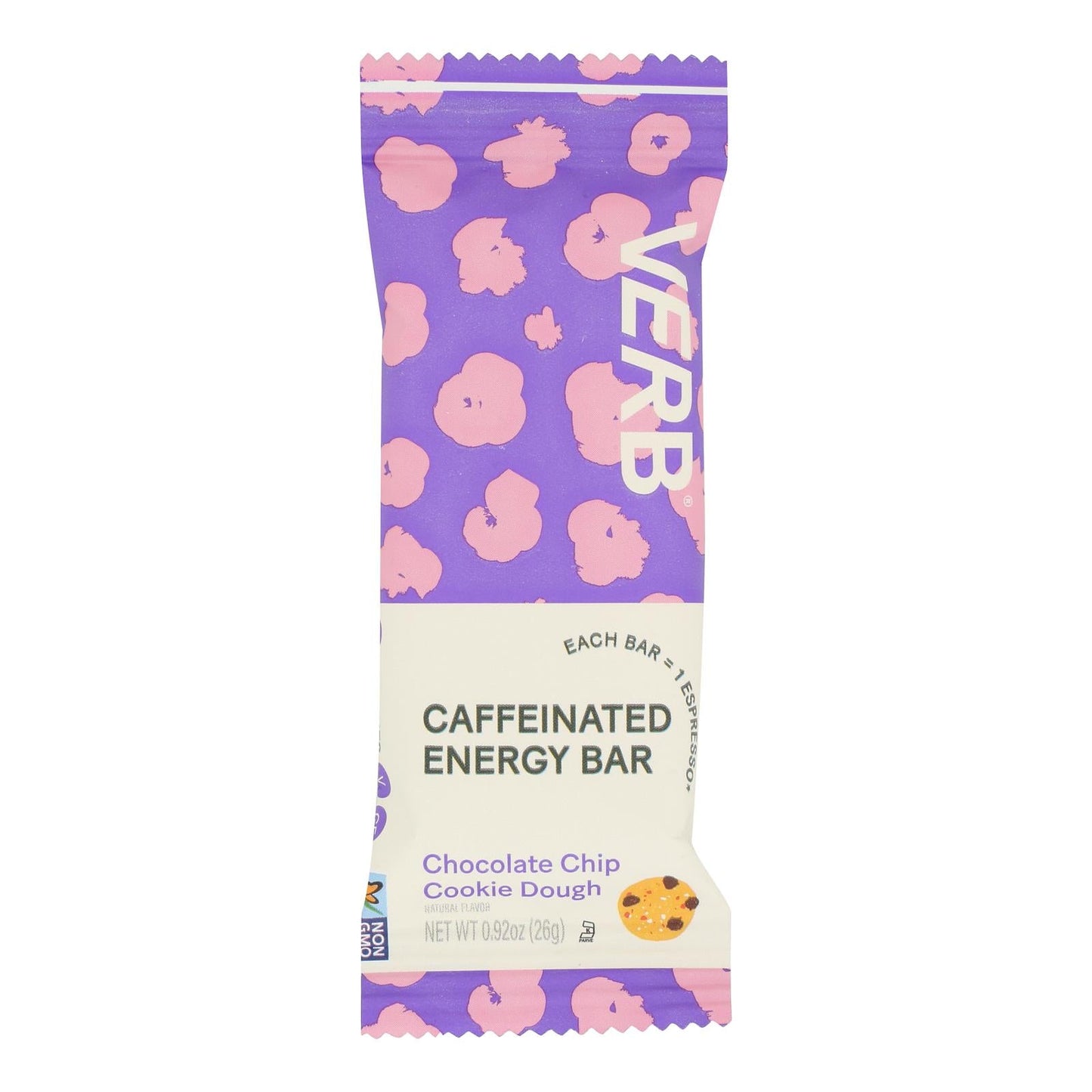 Verb Energy Chocolate Chip Cookie Dough Energy Bars (Pack of 16) - 0.92 Oz Each