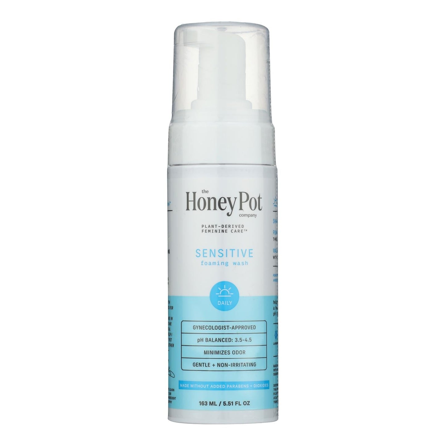 The Honey Pot Sensitive Feminine Foam Wash, Gentle Intimate Cleanser, 5.51 fl oz