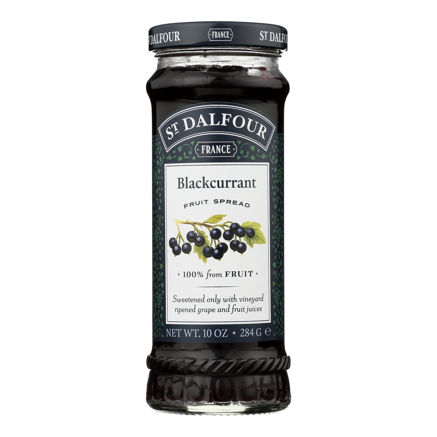 St Dalfour Black Currant Fruit Spread - Deluxe 100% Fruit - 10 Oz - Pack of 6