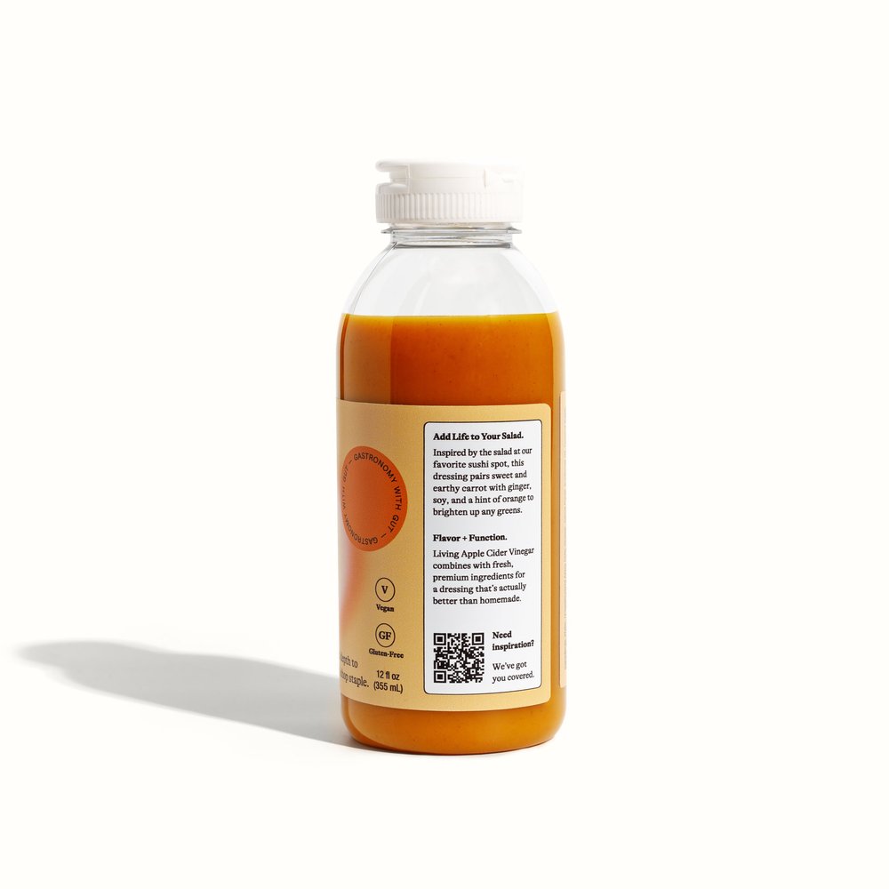 Acid League Carrot Ginger Dressing, 12 fl oz (6 Pack) - Gluten-Free Salad Dressing