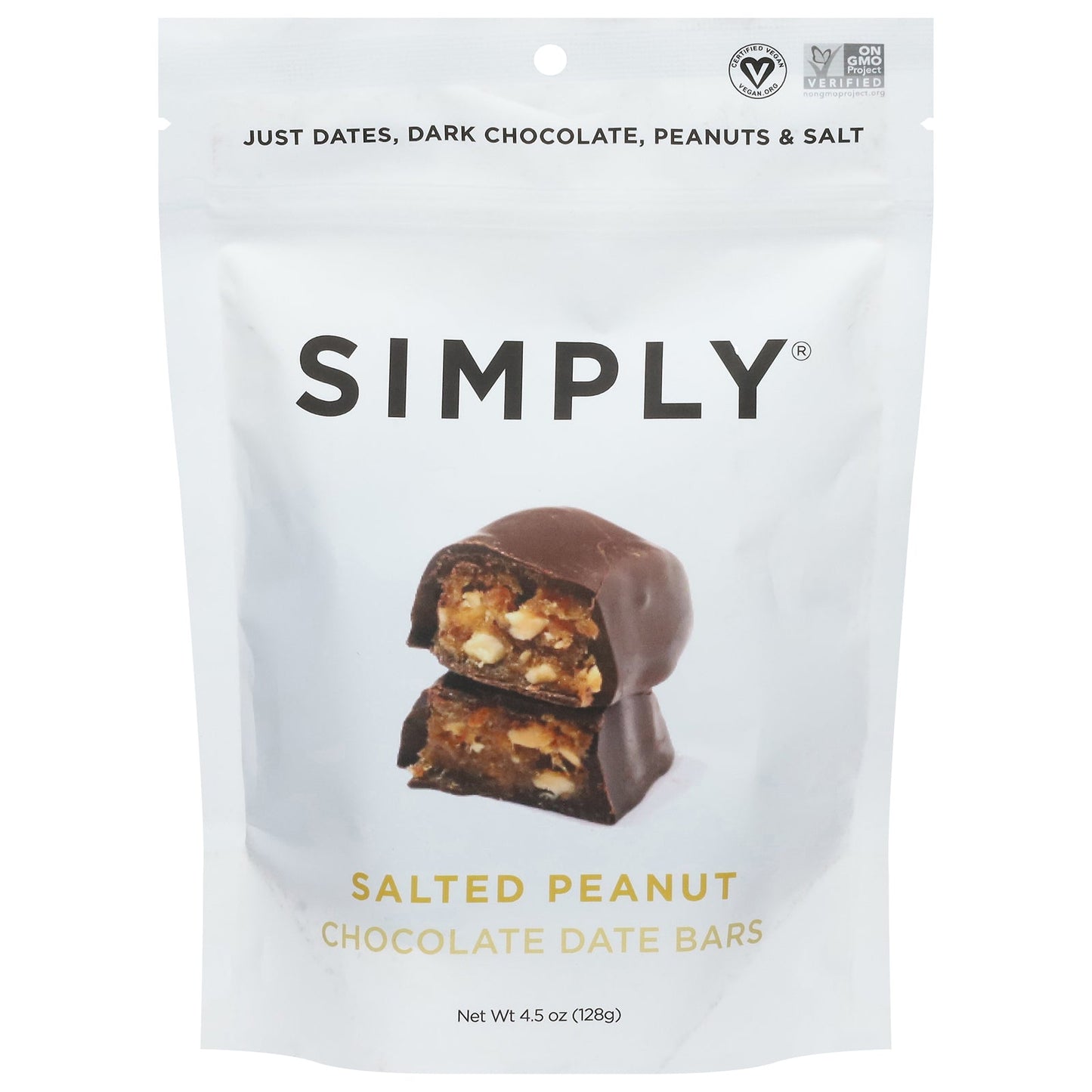Simply Gum Date Bars - Chocolate Sea Salted Peanut - 6 x 4.5 oz - Healthy Snack Bars