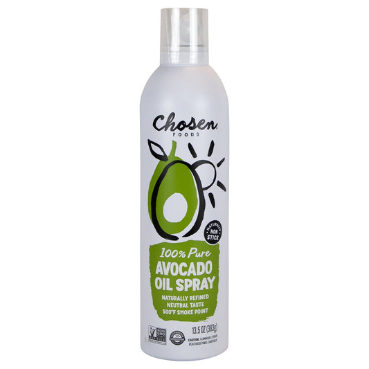 Chosen Foods Avocado Oil Spray 100% - 13.5 oz (Pack of 6) - Healthy Cooking Spray