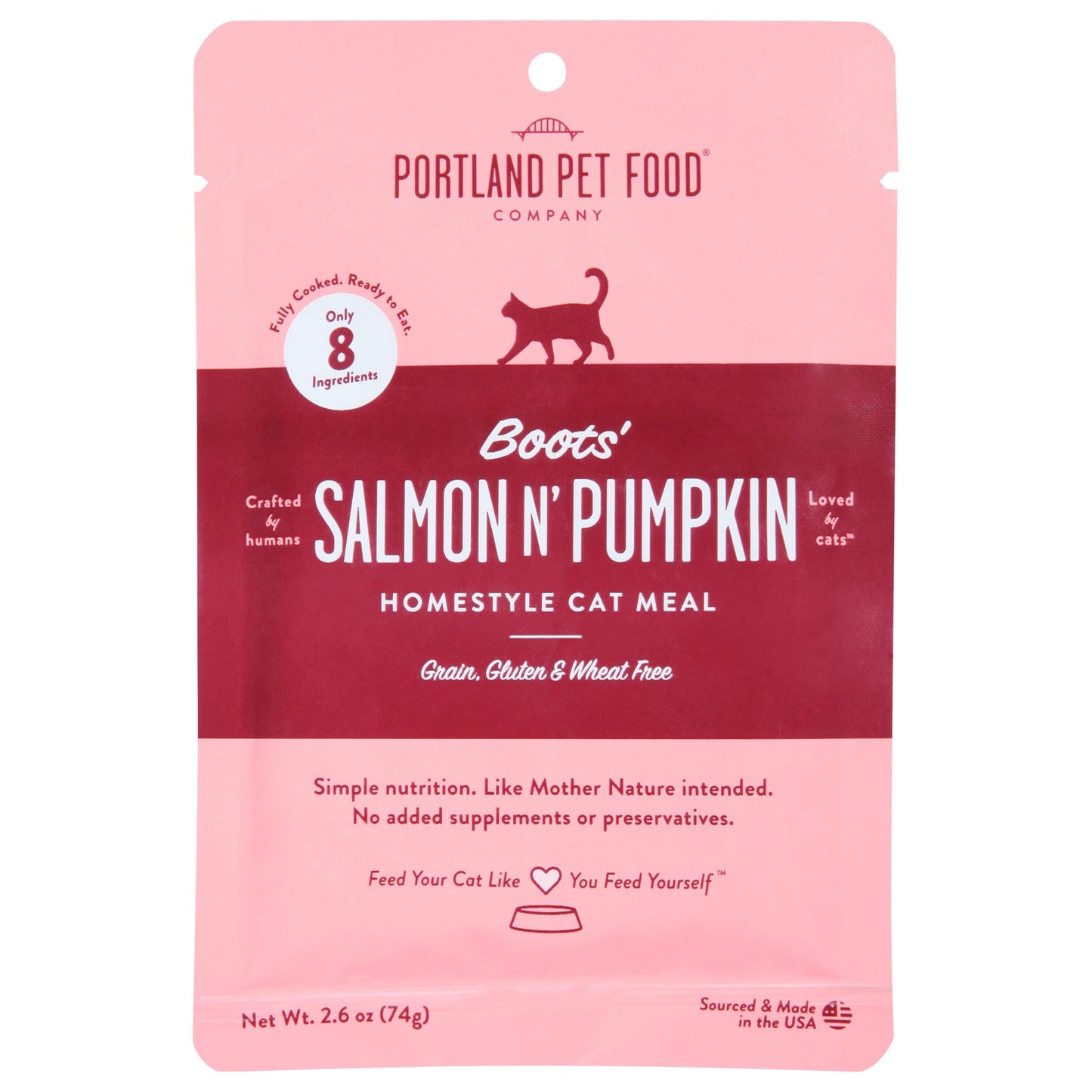 Portland Pet Food Company Salmon & Pumpkin Cat Meal - 12 x 2.6 oz Pouches
