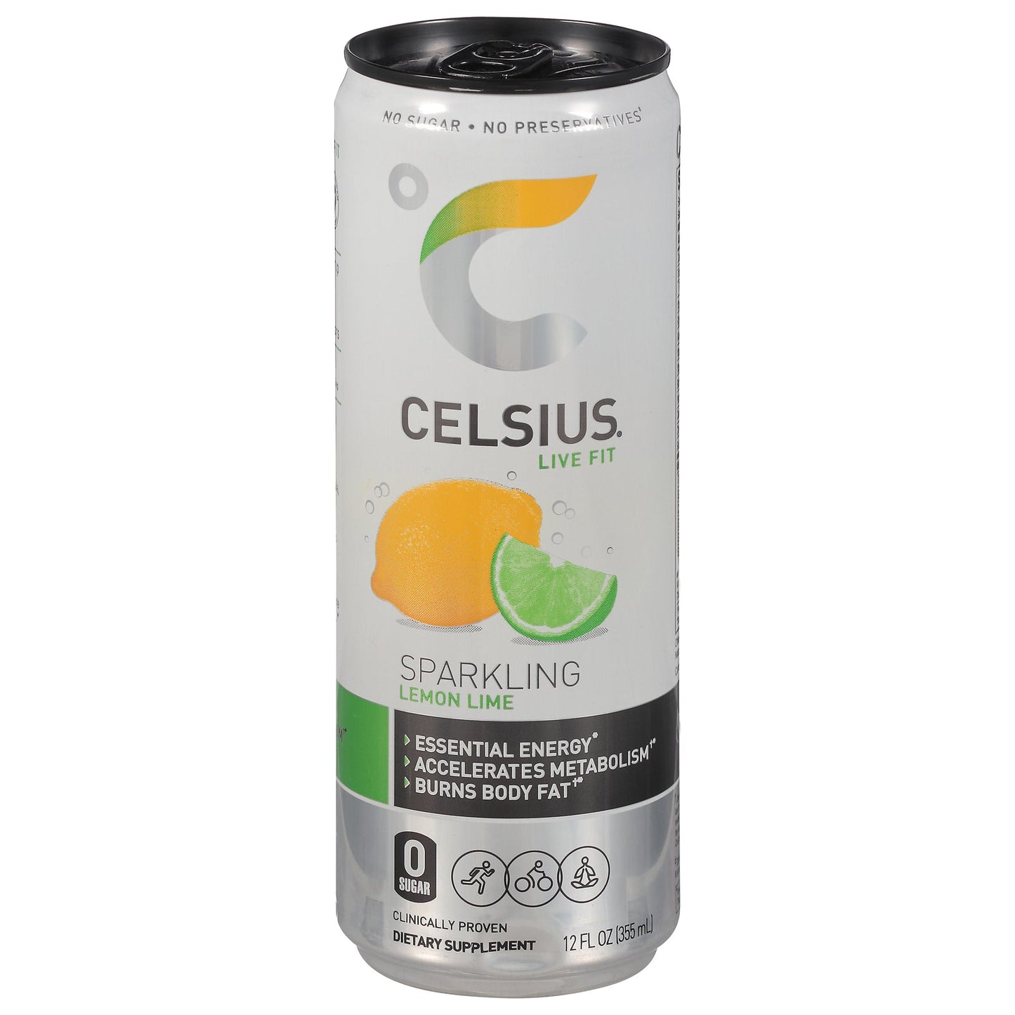 Celsius Energy Drink Sparkling Lemon Lime Fitness Drink, 12  - 12 Fl Oz