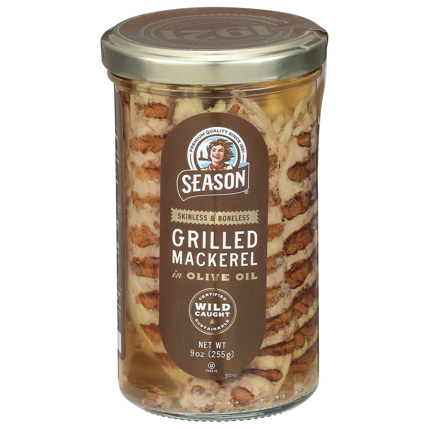 Season Brand Grilled Mackerel Fillets in Olive Oil, Boneless, 9.17 oz , Pack of 12