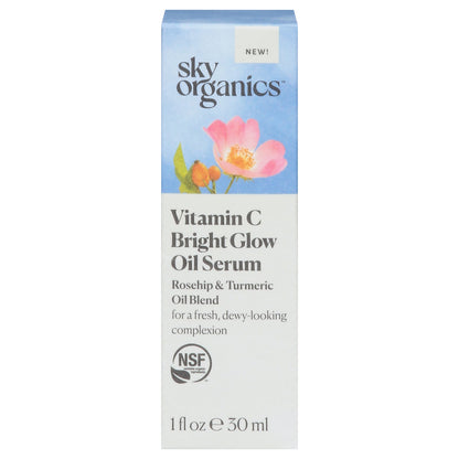 Sky Organics Vitamin C Face Serum, Brightening Glow Oil Serum, 1 fl oz