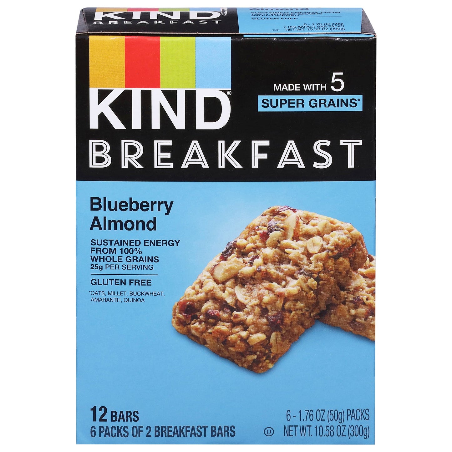 Kind Breakfast Bar, Blueberry Almond, 5 Count - 6/1.76 oz Pouches