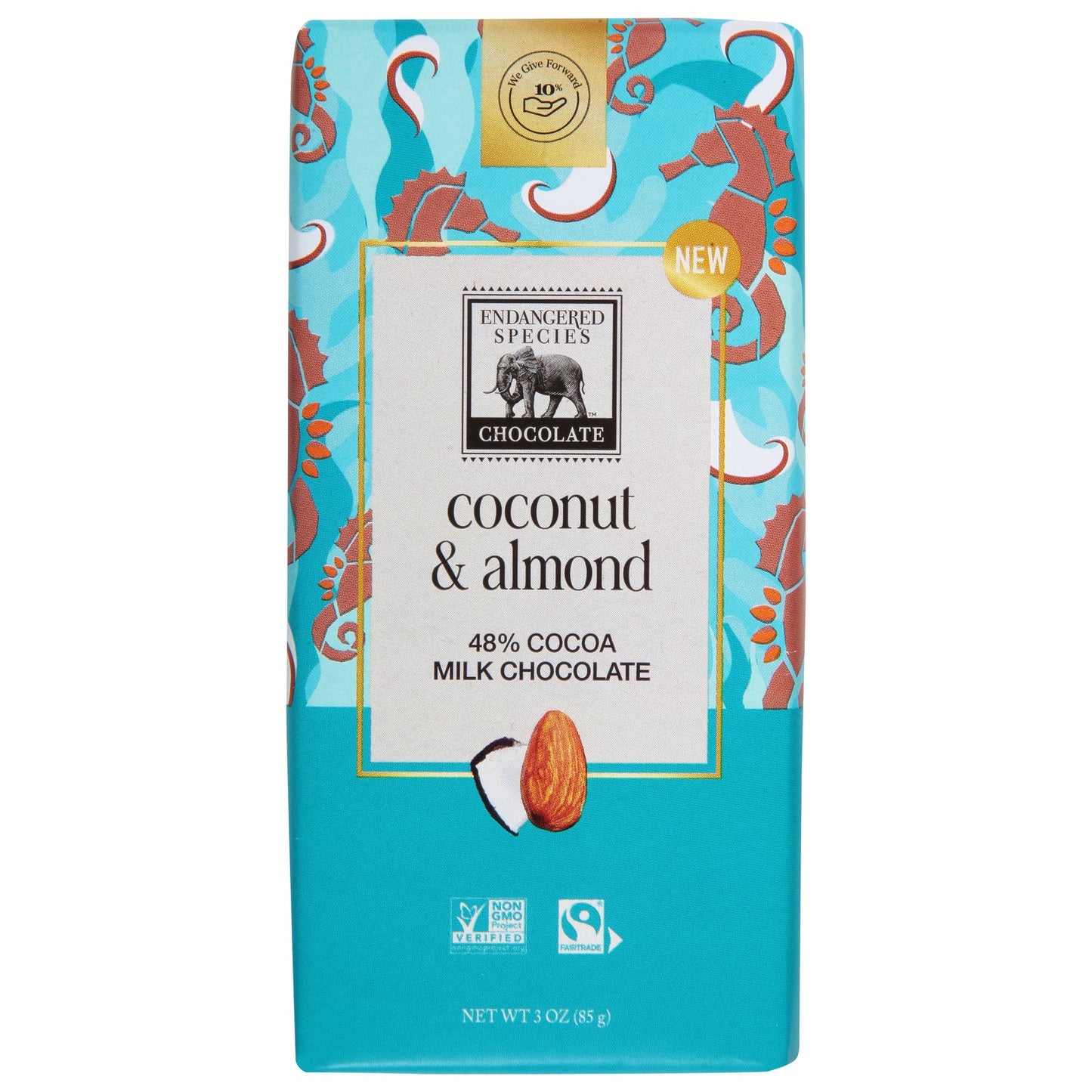 Endangered Species Milk Chocolate Coconut Almond - 3 oz Bars - 12 Count