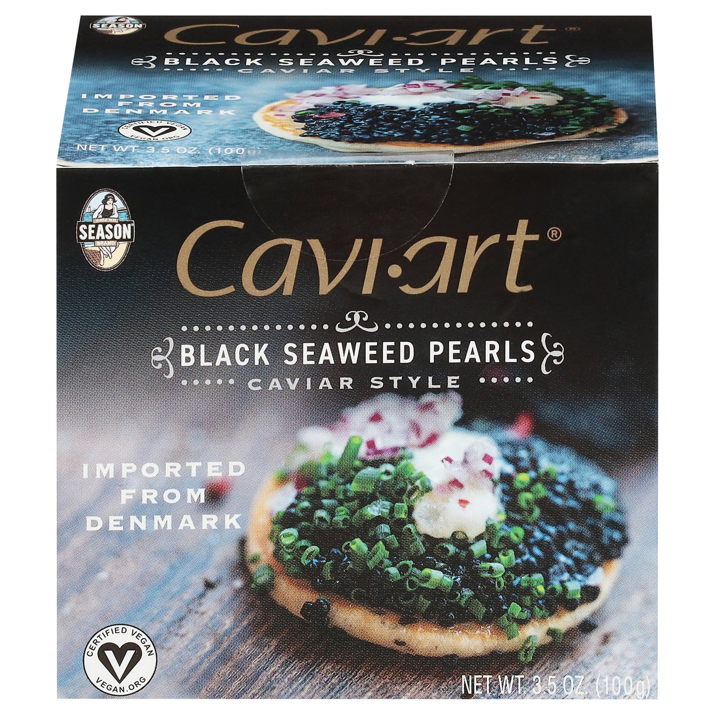 Season Brand Caviart Black Seaweed Pearls - 12 x 3.5 oz - Vegan Caviar Alternative