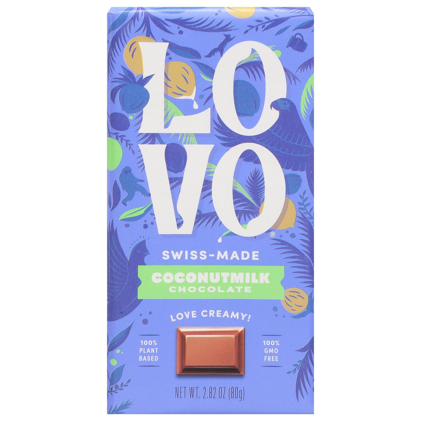 Lovo Chocolate Coconut Bar - Vegan Milk Chocolate Plant-Based - Pack of 12 - 2.82 Oz