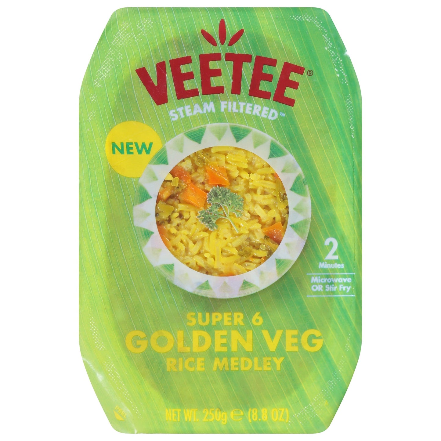 Veetee Golden Vegetable Rice Medley - 8.8 oz Single Serve (Pack of 6)