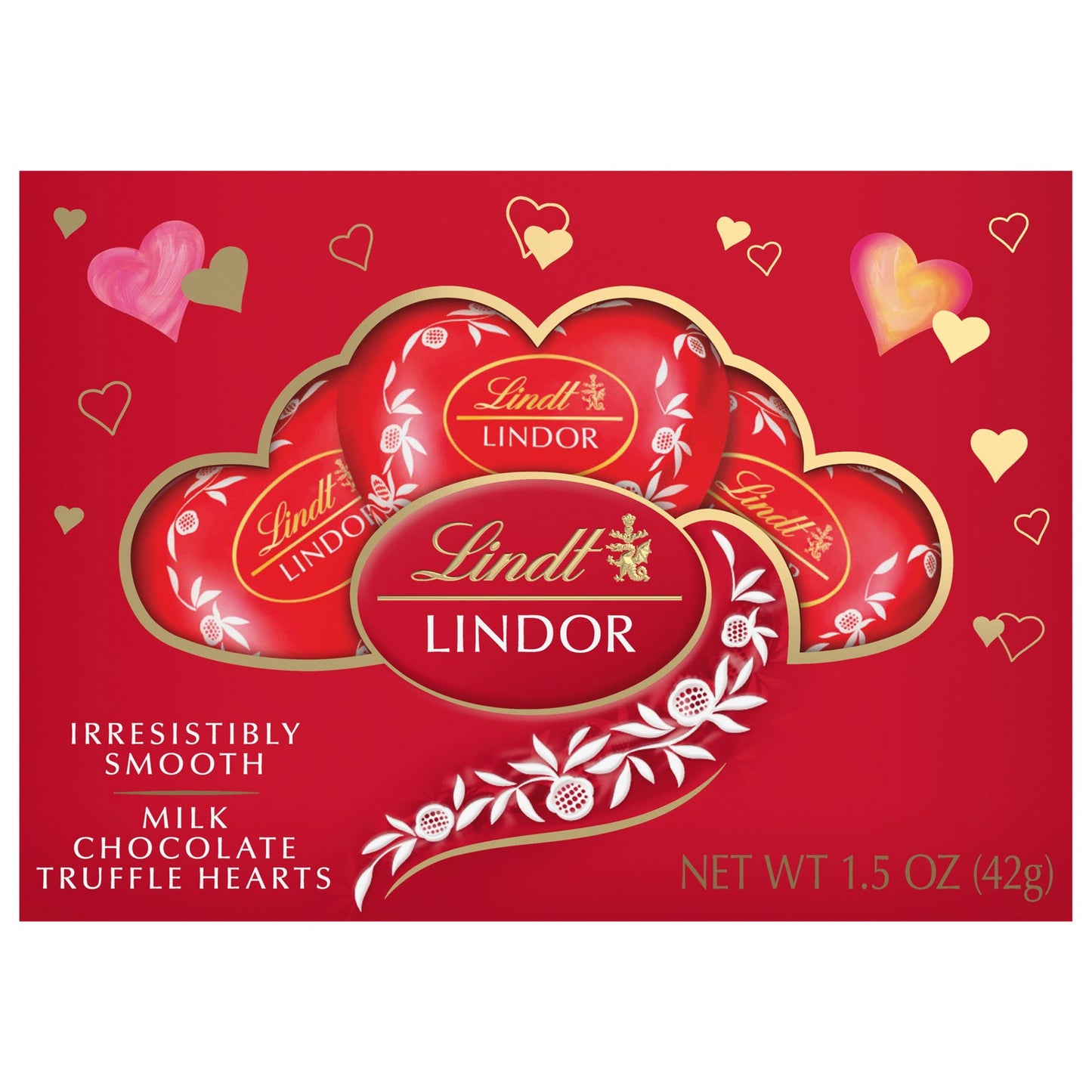 Lindt Truffles Heart Milk Chocolate 1.5 oz, 12 Count Gift Box