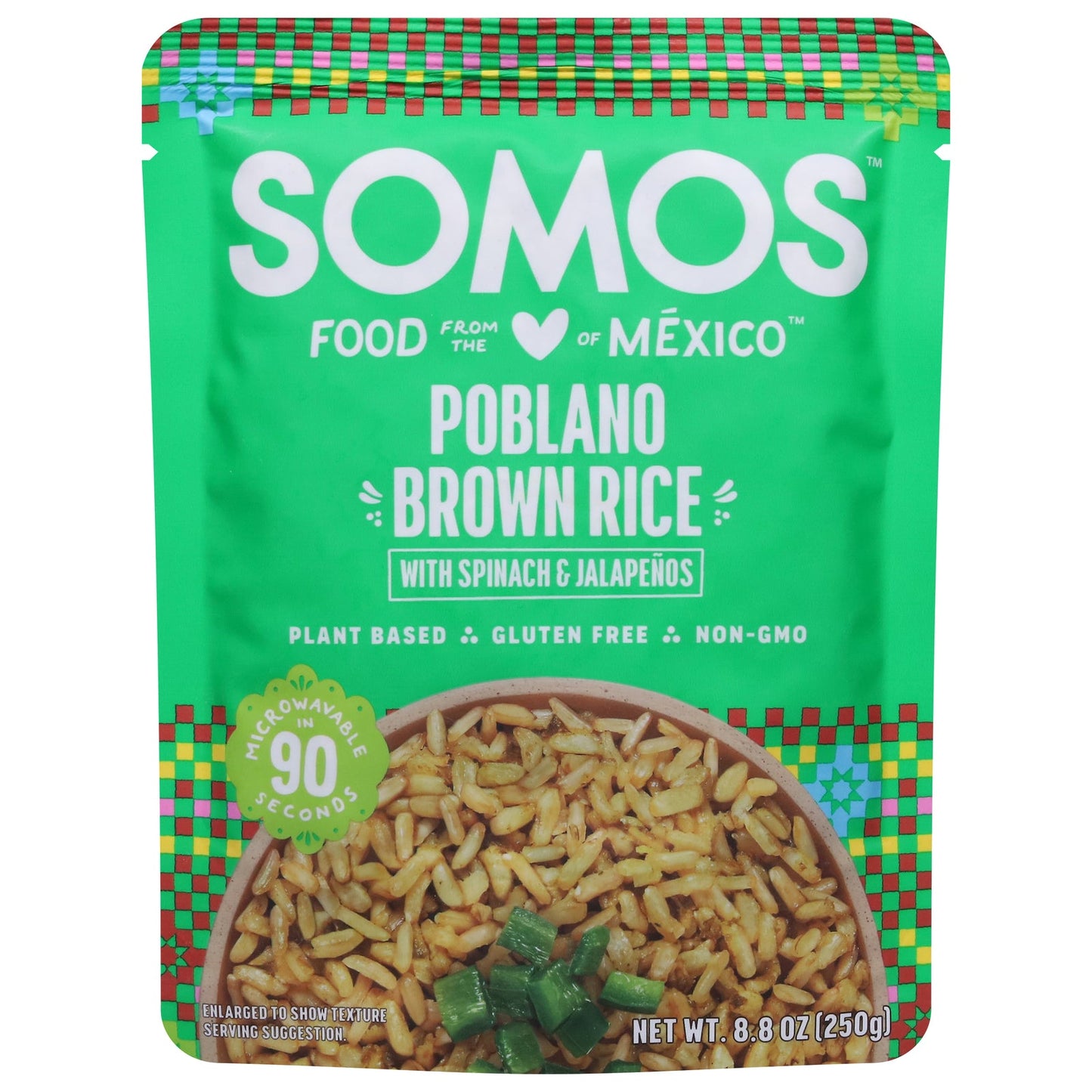 Somos Rice Brown Poblano, 6 x 8.8 oz - Ready to Eat