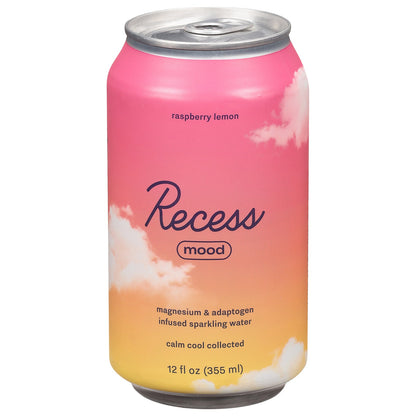 Recess Sparkling Water, Raspberry Lemon Magnesium, Case of 12, 12 fl. oz.