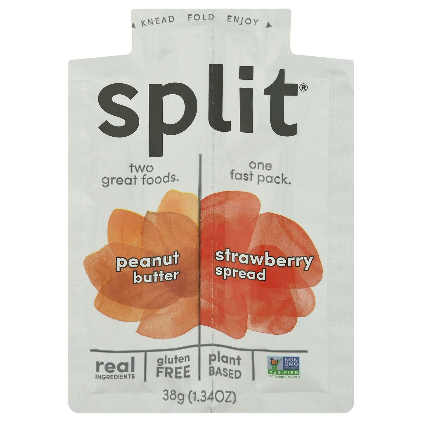 Split Nutrition Peanut Butter & Strawberry - 10 x 1.34 Oz Pouches - Protein & Energy Snack