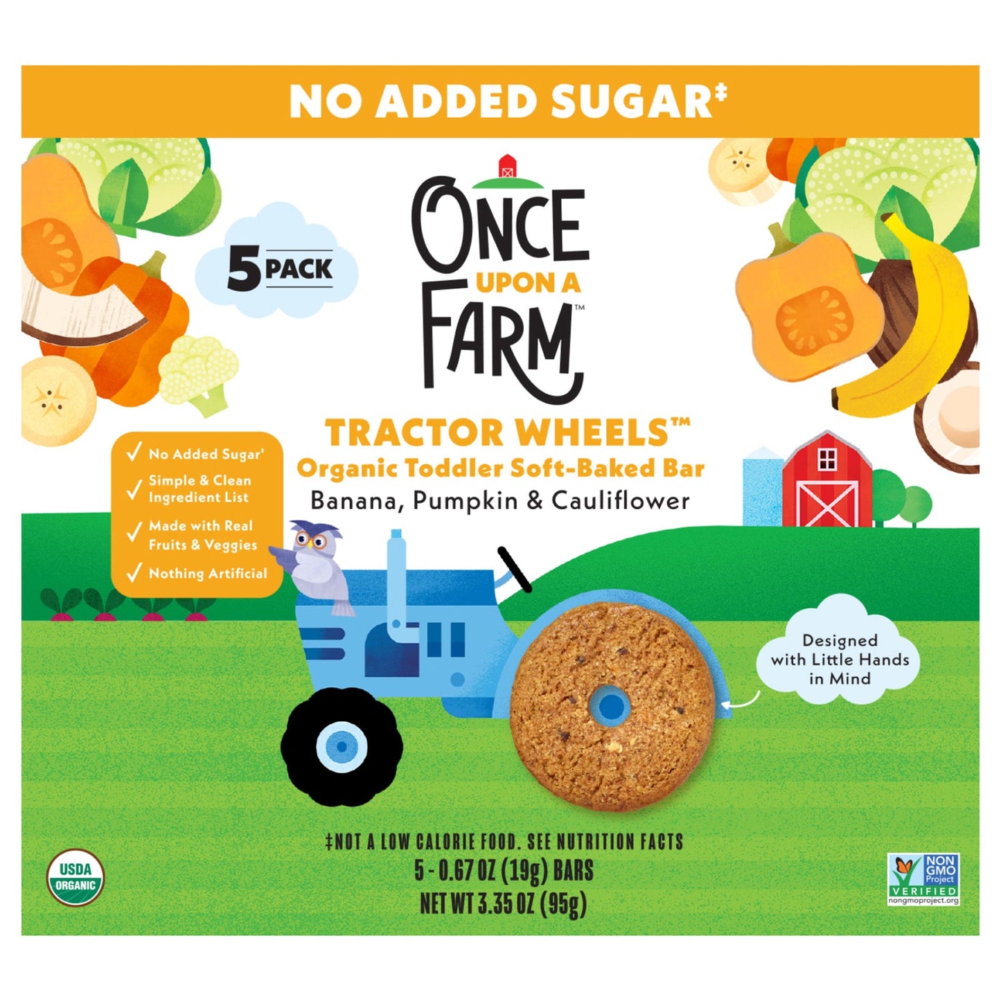 Once Upon A Farm Organic Banana Pumpkin Cauliflower Baby Food Bar - 8 x 3.35 oz