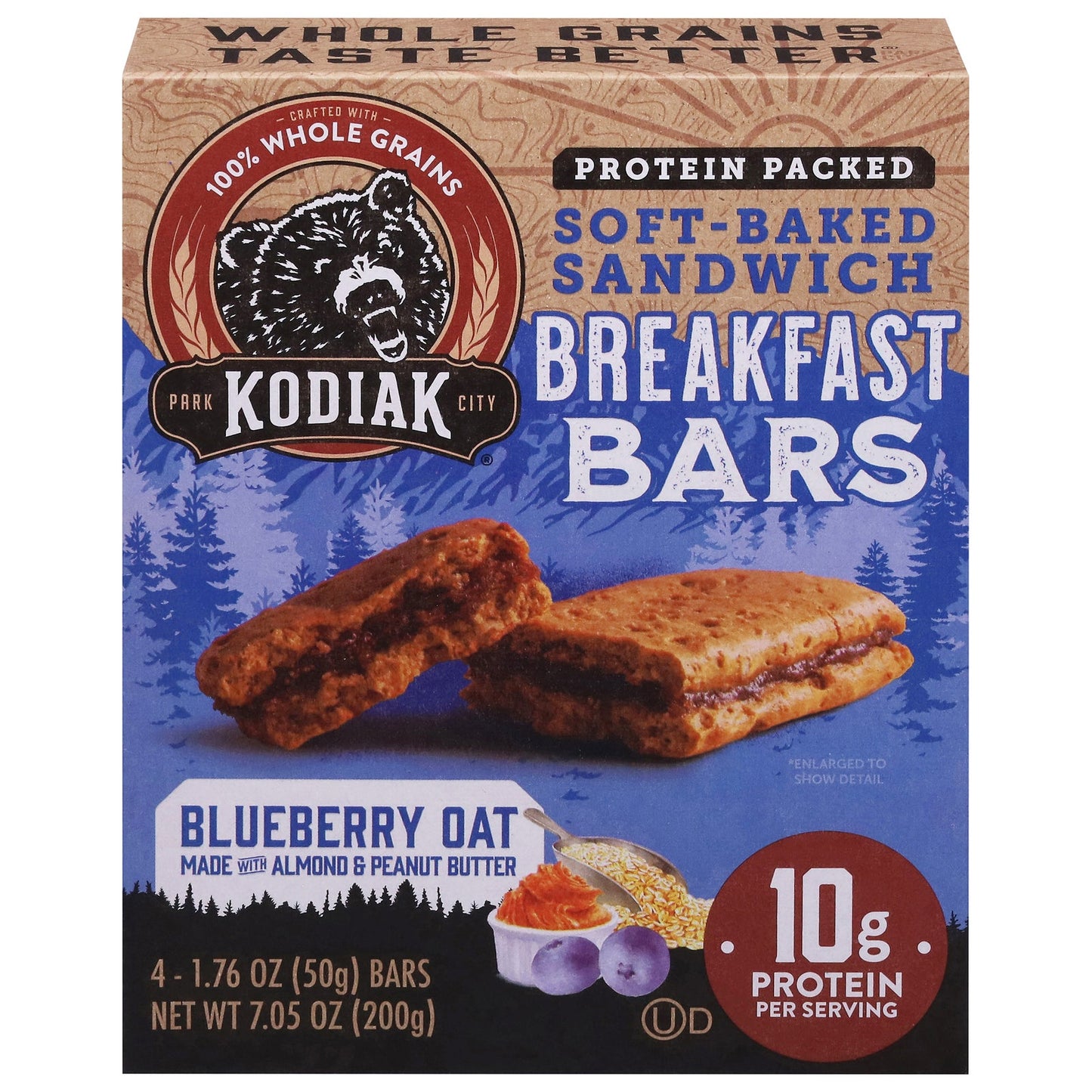 Kodiak Cakes Blueberry Oatmeal Breakfast Bars - 12 x 7.05 oz Bars