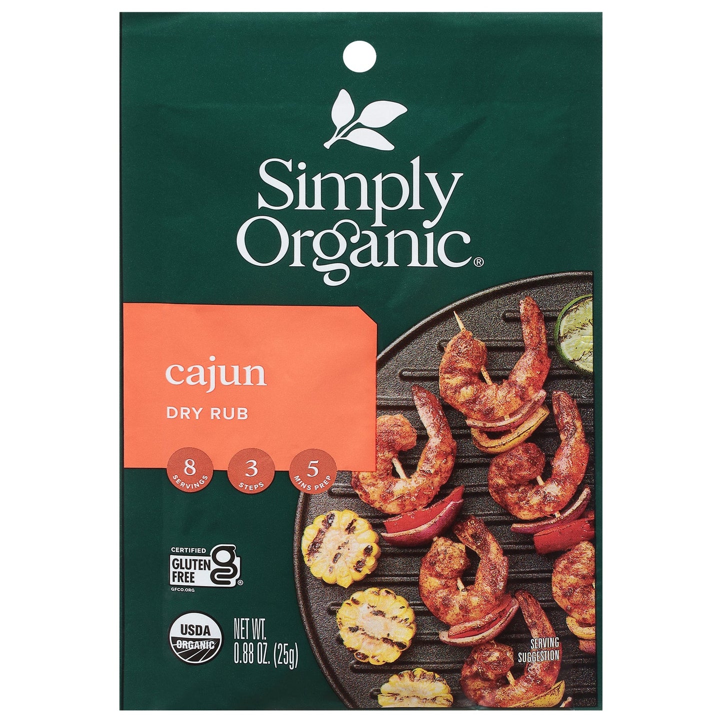 Simply Organic Cajun Rub - 0.88 oz (Pack of 12)