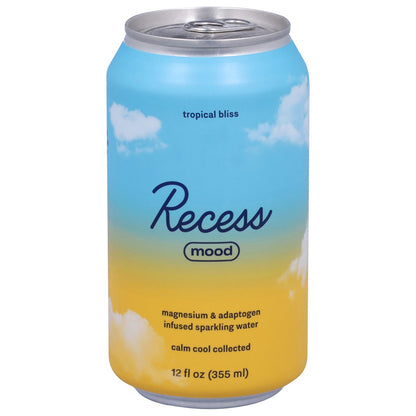 Recess Sparkling Water Tropical Bliss, Magnesium Infused - 12 fl oz  (Pack of 12)