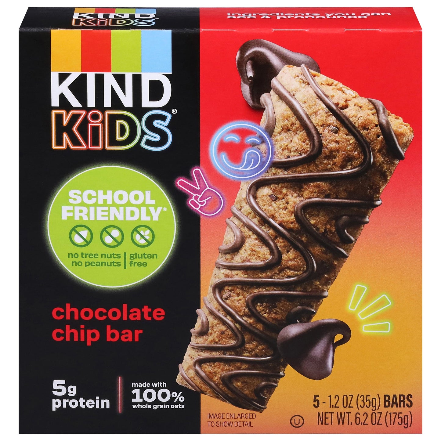 KIND Kids Chocolate Chip Oat Bars - Pack of 8 - 1.2 oz Each - Gluten-Free Snack