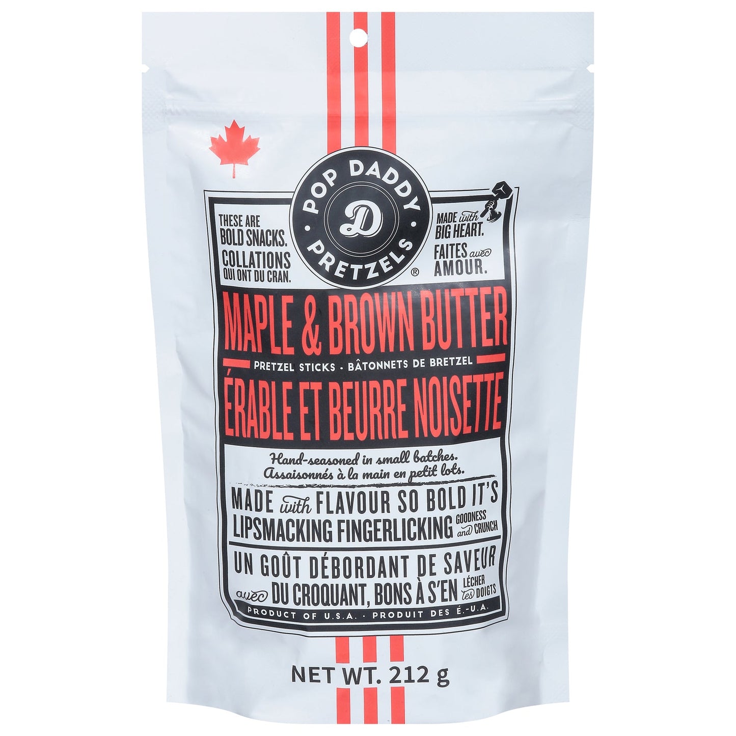 Pop Daddy Maple Brown Butter Pretzel Sticks - 12 x 7.5 oz Bags