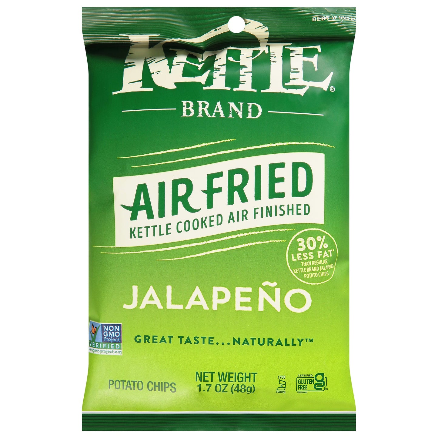 Kettle Brand Air Fried Jalapeño Kettle Chips, 24 Bags of 1.7 oz