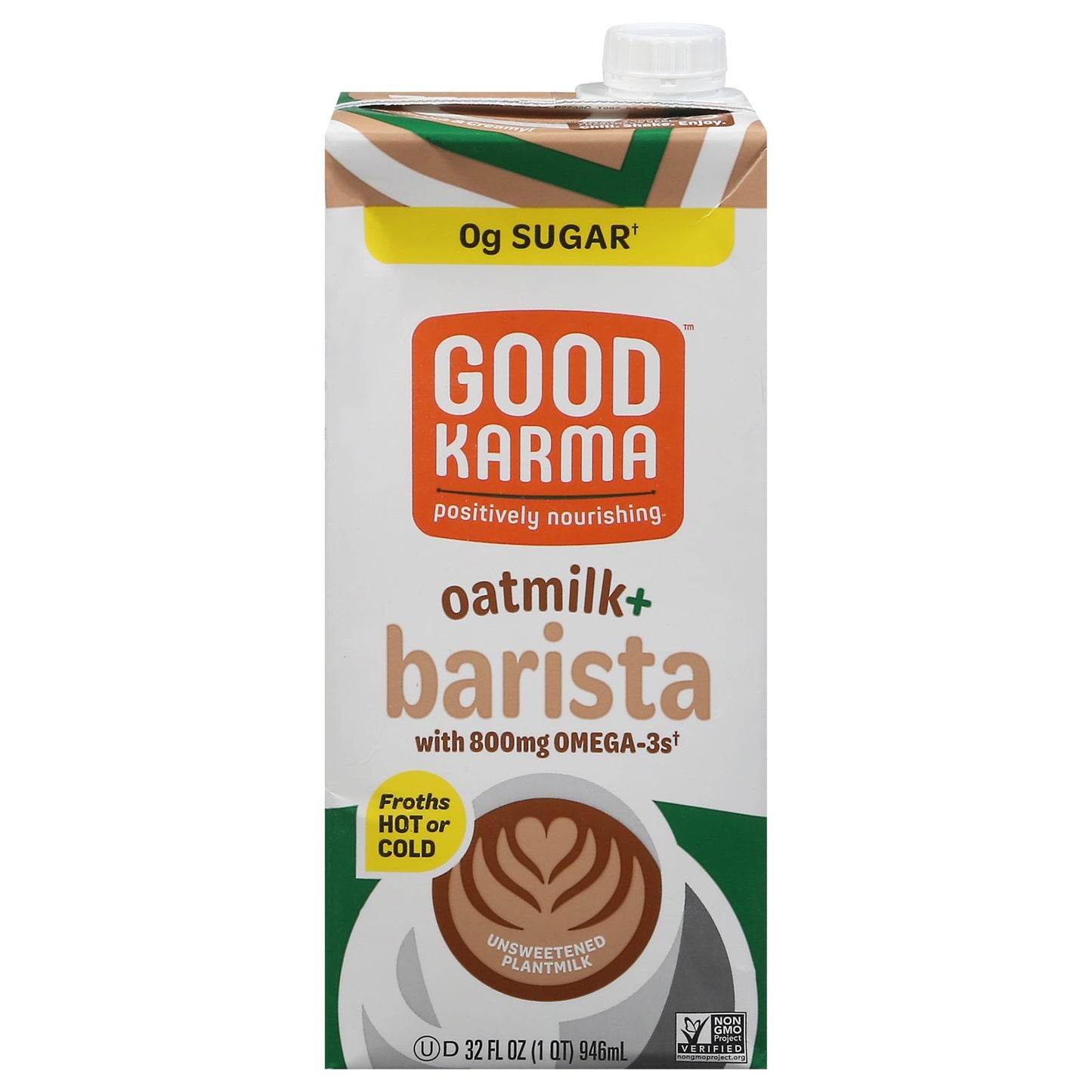 Good Karma Unsweetened Plant Milk Barista Blend (6 x 32 fl oz)
