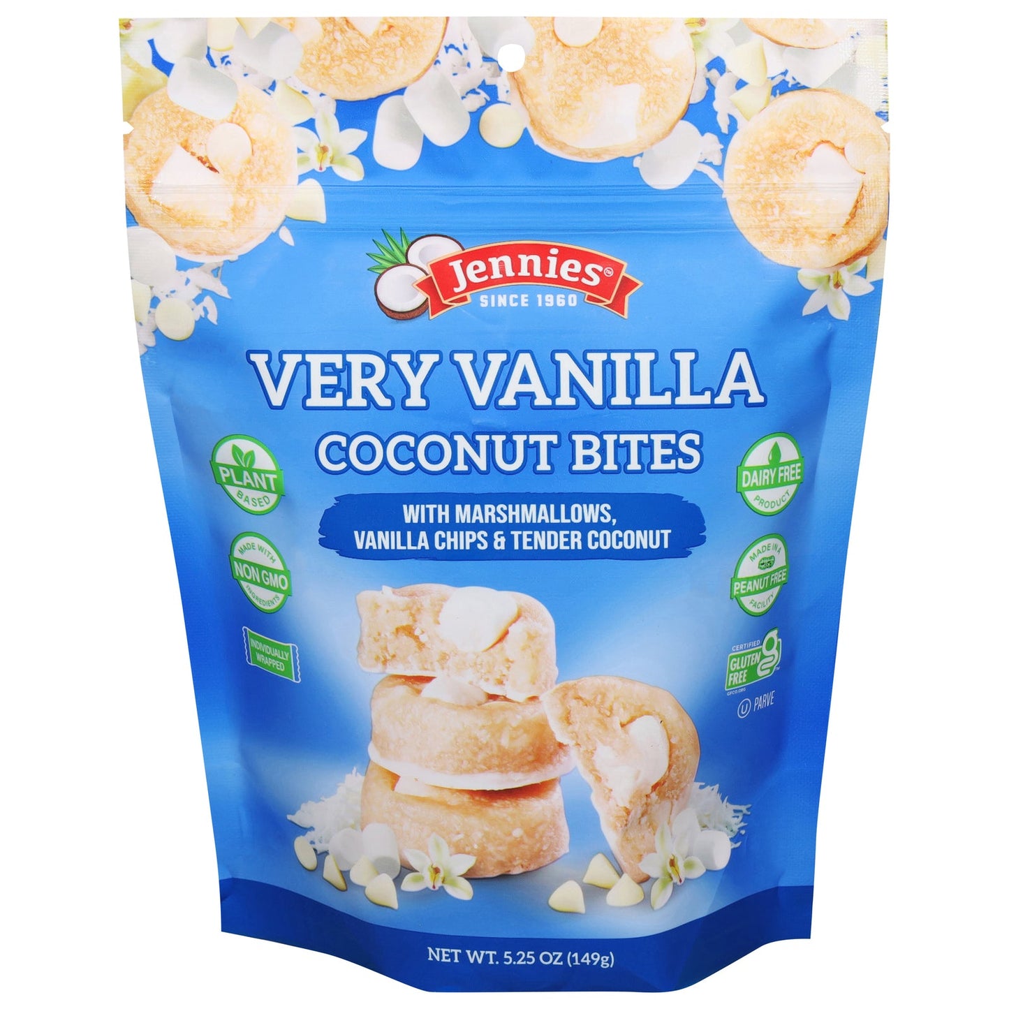Jennies Cnut Bites - Very Vanilla Marshmallow - 6 x 5.25 Oz Pack