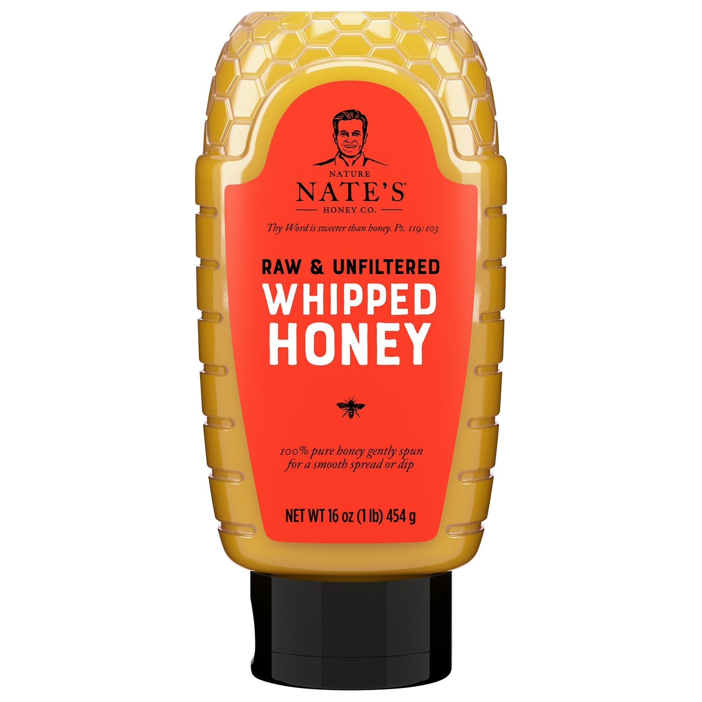 Nature Nate's Whipped Honey Classic Raw Unfiltered 16 oz - 6 Pack