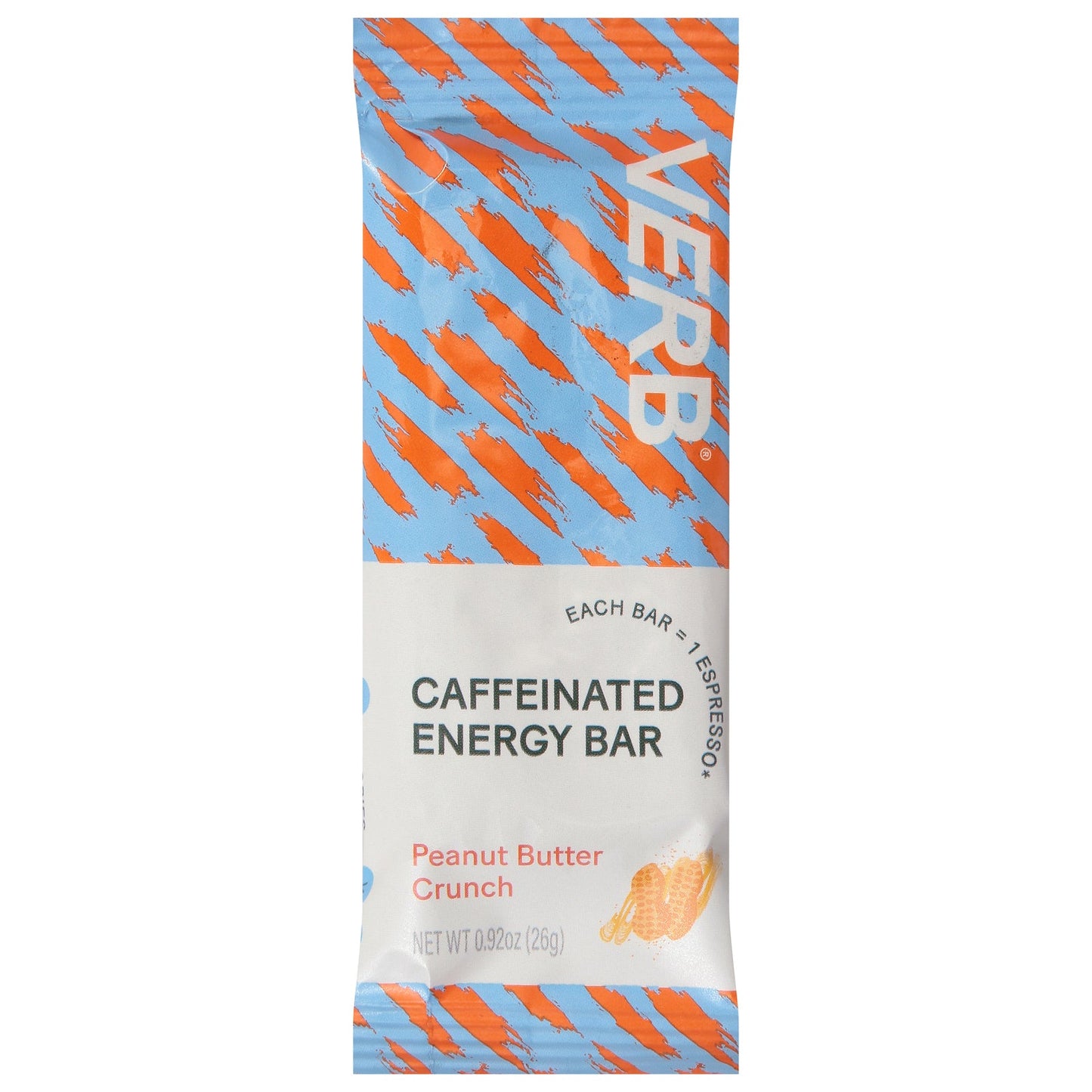 Verb Energy Bar - Peanut Butter Crunch (Pack of 16) - 0.92 oz - Natural Energy