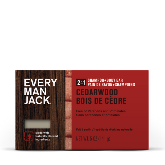 Every Man Jack Body Bar Shampoo 2-in-1 Cedarwood, 5 Ounce