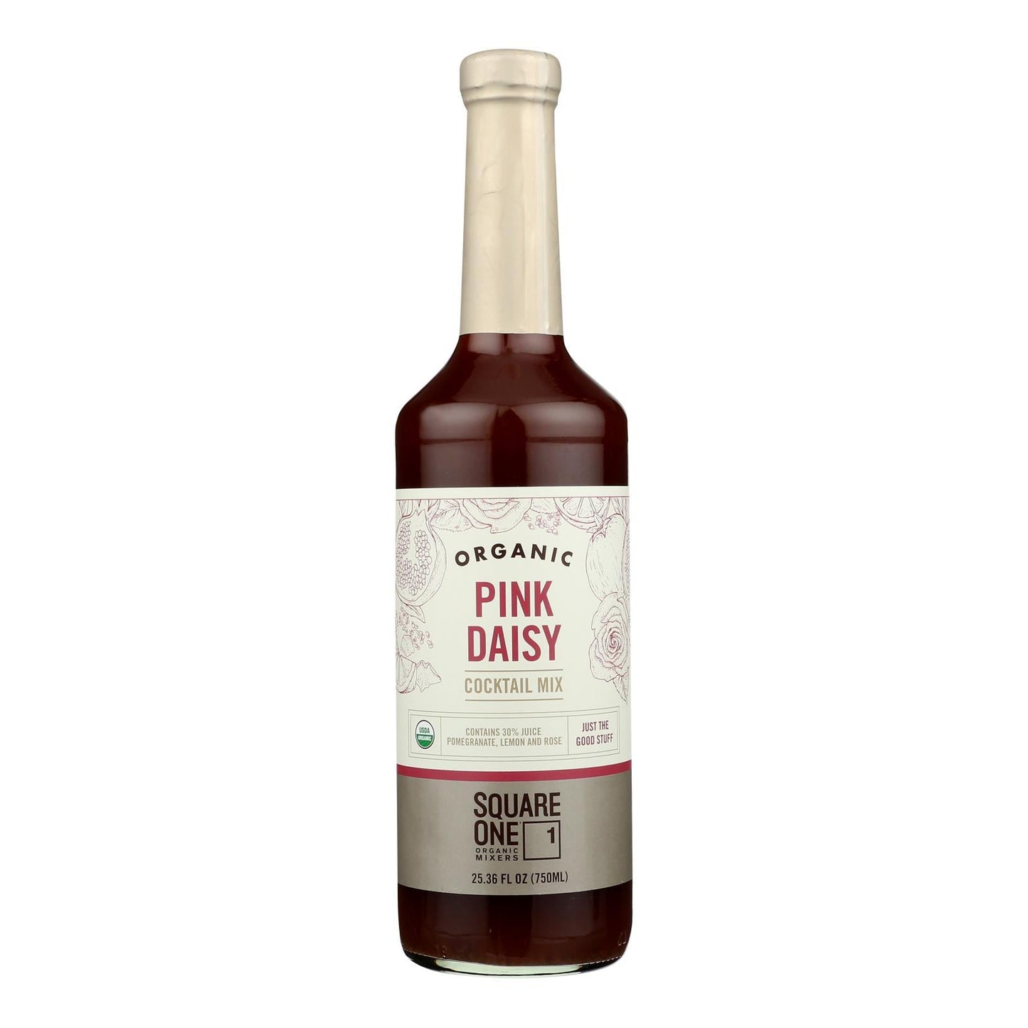 Square One Organic Mixers - Cocktail Mix Pink Daisy - Case Of 6-25.36 Fz