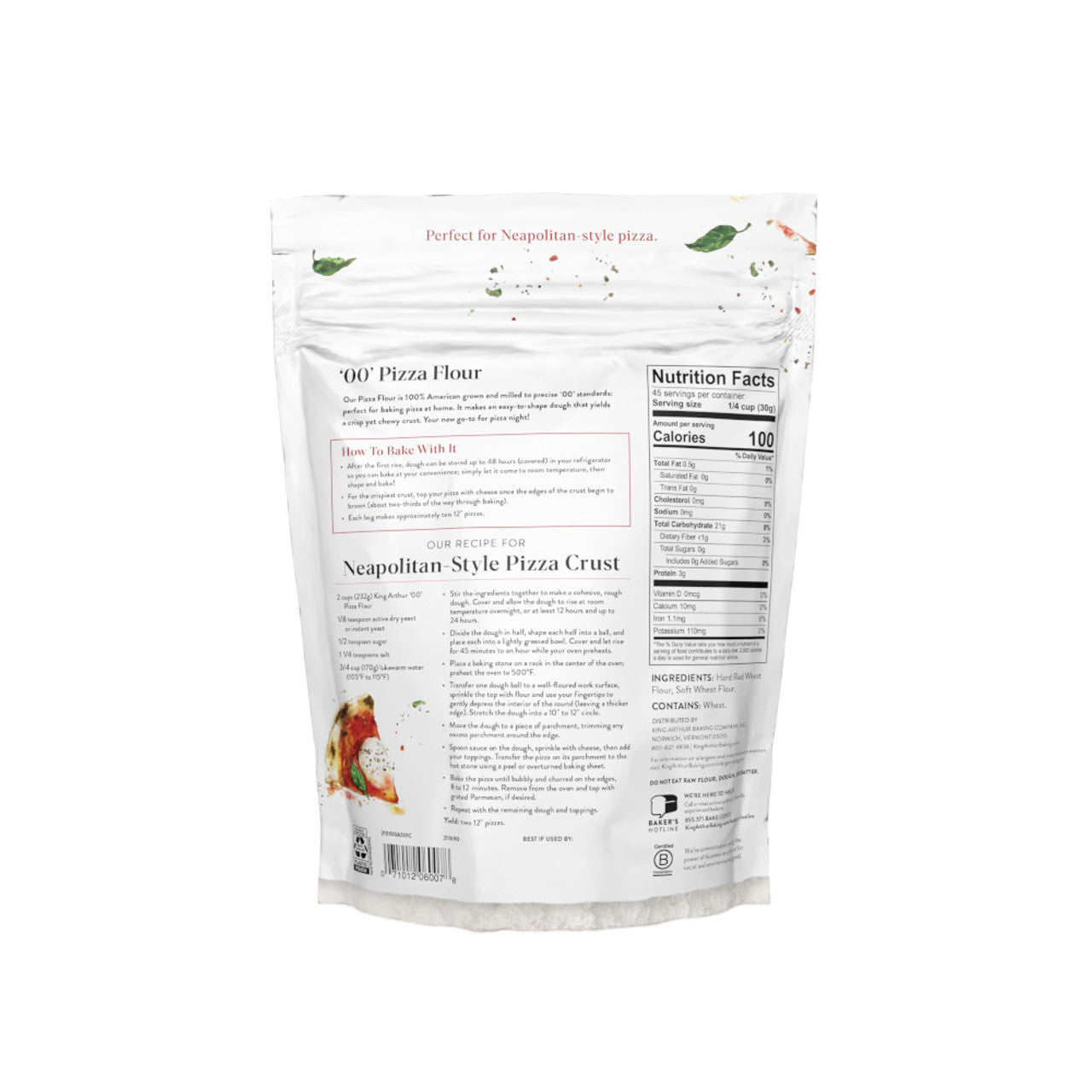 King Arthur Flour 00 Pizza, 3 lb Bags (Pack of 4)