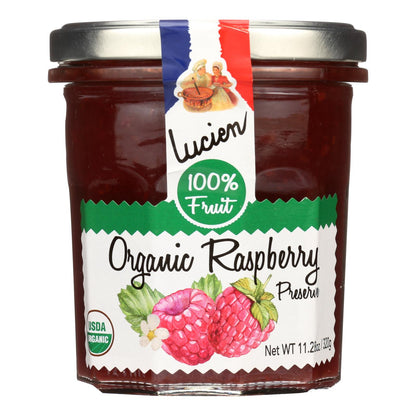 Lucien Georgelin Organic Raspberry Fruit Spread (11.28 Oz Jar, 6-Pack) - 100% Fruit, Vegan, Gluten-Free Jam, Non-GMO