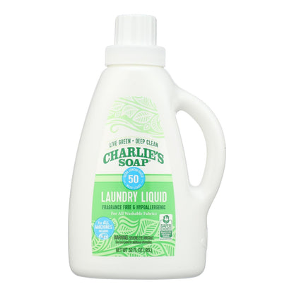 Charlie's Soap Laundry Liquid - 32 Fl Oz (Case of 6) - Eco-Friendly, Hypoallergenic Clean Laundry Detergent for Stain Removal