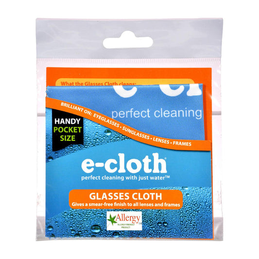 E-cloth Glasses Cleaning Cloth for Eyeglasses & Coated Lenses - Smudge-Free, Lint-Free Microfiber (7.5" x 7.5")